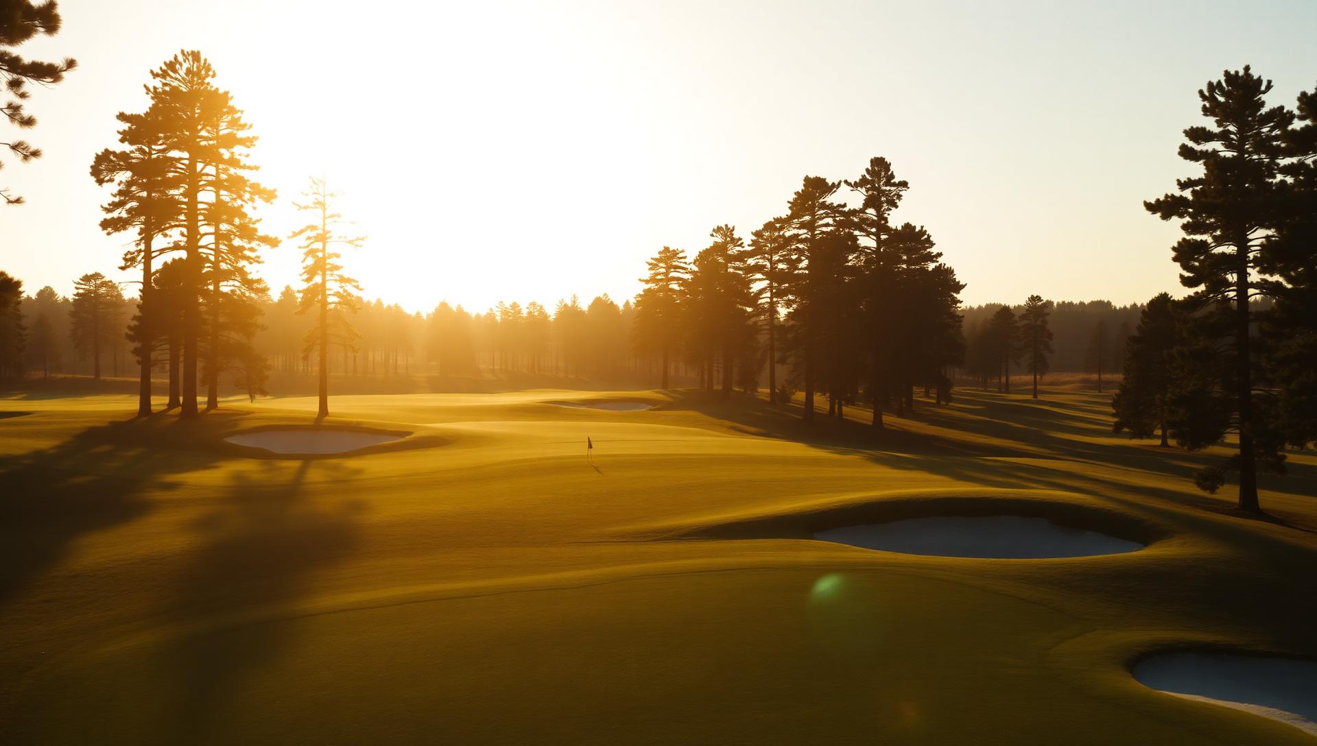 Golf course at golden hour